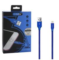 Opakowanie NAFUMI KABEL USB LIGHTNING 3A NIEBIESKI 3000MAH QUICK CHARGER QC 3.0 2M IPHONE NFM-A2000 BLUE