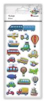 Opakowanie Naklejki wypukłe miękkie pojazdy mix 21szt