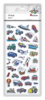 Opakowanie Naklejki wypukłe miękkie pojazdy mix 34szt