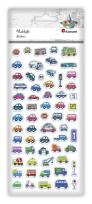 Opakowanie Naklejki wypukłe miękkie pojazdy, znaki mix 62szt