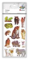 Opakowanie Naklejki wypukłe miękkie zwierzęta mix 12szt