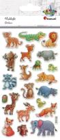 Opakowanie Naklejki wypukłe zwierzęta mix 21szt