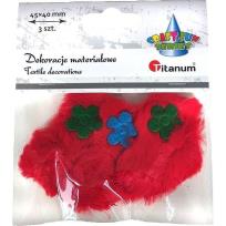 Opakowanie Ozdoba materiałowa serca 45x40mm czerwone 3szt