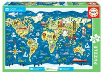 Opakowanie Puzzle 200 Mapa świata G3