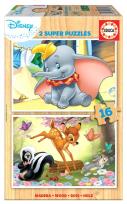 Opakowanie Puzzle 2x16 Bambi/Dumbo (drewniane) G3