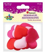 Opakowanie Serca materiałowe 43x30mm 10szt.BY177