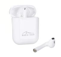 Opakowanie Słuchawki bezprzewodowe, z mikrofonem Media tech MT3593 (douszne; Bluetooth; z wbudowanym mikrofonem; kolor biały