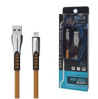 Opakowanie SOMOSTEL KABEL USB IPHONE 2.4A ZŁOTY 2400MAH QUICK CHARGER QC 3.0 1M POWERLINE METALOWE WTYKI BW02