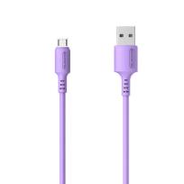 Opakowanie SOMOSTEL KABEL USB MICRO 3A SOMOSTEL FIOLETOWY 3100MAH QUICK CHARGER 1.2M POWERLINE SMS-BP06 MACARON SMS-BP06 F