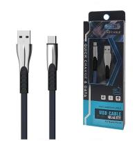 Opakowanie SOMOSTEL KABEL USB TYP-C 2.4A NIEBIESKI 2400MAH QUICK CHARGER QC 3.0 1M POWERLINE METALOWE WTYKI BW02