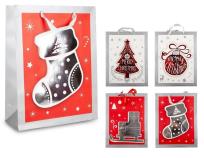 Opakowanie Torba prezentowa świąteczna 3D 39x30x12 mix