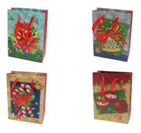 Opakowanie Torba prezentowa świąteczna Brokat 23,5x17,5x8 mix