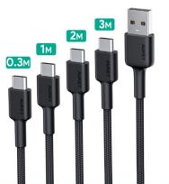 Okładka książki AUKEY CB-CMD39 ZESTAW 4 SZT. KABLI USB-C 3A 60W