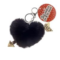 Opakowanie Brelok pompon serce czarny