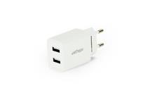 Okładka książki ENERGENIE ŁADOWARKA SIECIOWA 2-PORTOWA EG-U2C2A-03-W 230V->USB 2.1A, BIAŁA