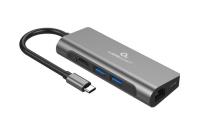 Okładka książki GEMBIRD WIELOPORTOWY ADAPTER USB TYPE-C 5 W 1 (HUB + HDMI + PD + CZYTNIK KART + LAN)
