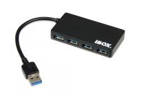 Okładka książki Hub IBOX USB 3.0 CZARNY 4-PORTY, SLIM IUH3F56 (4x USB 3.0; kolor czarny)