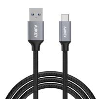 Okładka książki Kabel AUKEY CB-CD3 (USB 3.0 - USB typu C ; 2m; kolor czarny)