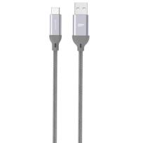 Okładka książki Kabel Silicon Power Boost Link Nylon LK30AC, QC3.0 USB - USB typ C 1m, grey