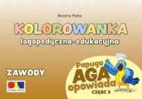 Okładka książki Kolorowanka Papuga Aga opowiada cz.9 Zawody