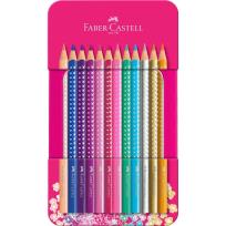 Opakowanie Kredki ołówkowe Sparkle Faber-Castell 12 kolorów opakowanie metalowe