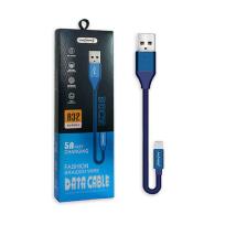 Okładka książki NAFUMI KABEL USB TYP-C PŁASKI 6A NIEBIESKI 6000MAH QUICK CHARGER QC 3.0 30CM NFM-A32 BLUE