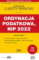 Okładka książki Ordynacja podatkowa  NIP 2022
