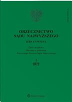 Okładka książki Orzecznictwo Sądu Najwyższego 1/2022