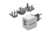 Okładka książki PHILIPS ŁADOWARKA SIECIOWA 3.1A PHILIPS 3100MAH 2XUSB DUAL PLUS ADAPTERY: EU US UK AU PHIL-DLP2220/10
