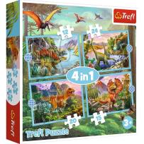 Opakowanie Puzzle 4w1 Wyjątkowe dinozaury TREFL