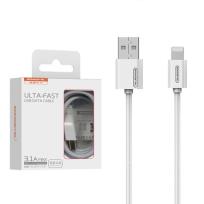 Okładka książki SOMOSTEL KABEL USB IPHONE 3A BIAŁY 3100MAH QUICK CHARGER 1.2M POWERLINE SMS-BP02 IPHONE