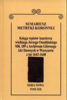 Okładka książki Sumariusz Metryki Koronnej Seria nowa Księga wpisów MK 189