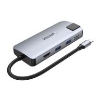 Okładka książki UNITEK HUB USB-C 2X USB-A,HDMI 2.0, RJ-45,PD 100W