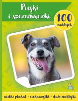 Okładka książki 100 naklejek z plakatem. Psy i szczeniaczki