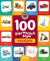 Okładka książki 100 pierwszych słów z naklejkami. Pojazdy