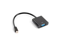Okładka książki Adapter Lanberg AD-0006-BK (Mini DisplayPort M - D-Sub (VGA) F; 0,20m; kolor czarny)