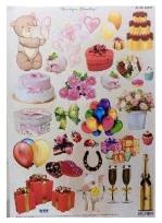 Opakowanie Arkusz do techniki 3D sztancowany urodziny