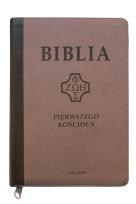 Okładka książki Biblia pierwszego Kościoła beż z paginatorami
