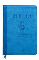 Okładka książki Biblia pierwszego Kościoła błękitna z paginatorami