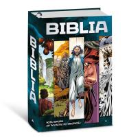 Okładka książki Biblia w komiksie. Boża historia od początku po...