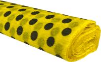Opakowanie Bibuła marszczona 50x200 kropki czarne na żółtym 10 rolek