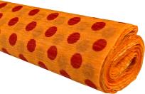 Opakowanie Bibuła marszczona 50x200 kropki czerwone na pomarańczowym 10 rolek