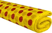 Opakowanie Bibuła marszczona 50x200 kropki czerwone na żółtym 10 rolek
