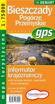Okładka książki Bieszczady i Pogórze Przemyskie mapa turystyczna plastik
