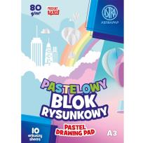 Opakowanie Blok rysunkowy kolorowy pastelowy Astrapap A3 80g 10 ark pakiet 10 sztuk