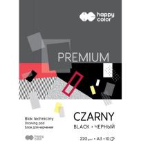 Opakowanie Blok techniczny czarny A3 Premium 220g Happy Color pakiet 10sztuk