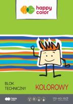 Opakowanie Blok techniczny kolorowy A3 170g Happy Color pakiet 10sztuk