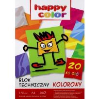 Opakowanie Blok techniczny kolorowy A4 170g Happy Color pakiet 20sztuk