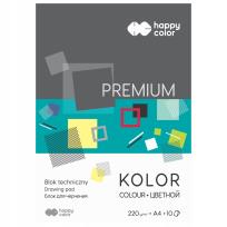 Opakowanie Blok techniczny kolorowy A4 Premium 220g Happy Color pakiet 20sztuk