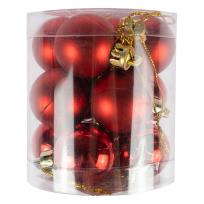 Opakowanie Bombki nietłukące w tubie czerwone 3cm 12szt